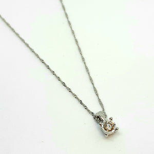 9ct White Gold Single Stone Diamond Pendant & 18" Chain - Product Code - D19 | VX560