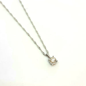 9ct White Gold Single Stone Diamond Pendant & 18" Chain - Product Code - G547 | VX675