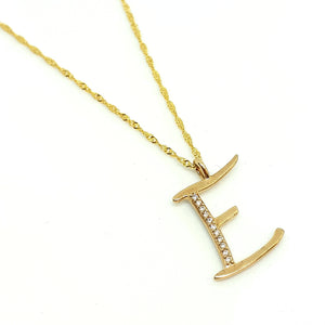 9ct Hallmarked Yellow Gold Designer Diamond initial & 18" Chain | ANY INITIAL AVAILABLE A - Z | - Product Code - R35 | VX264