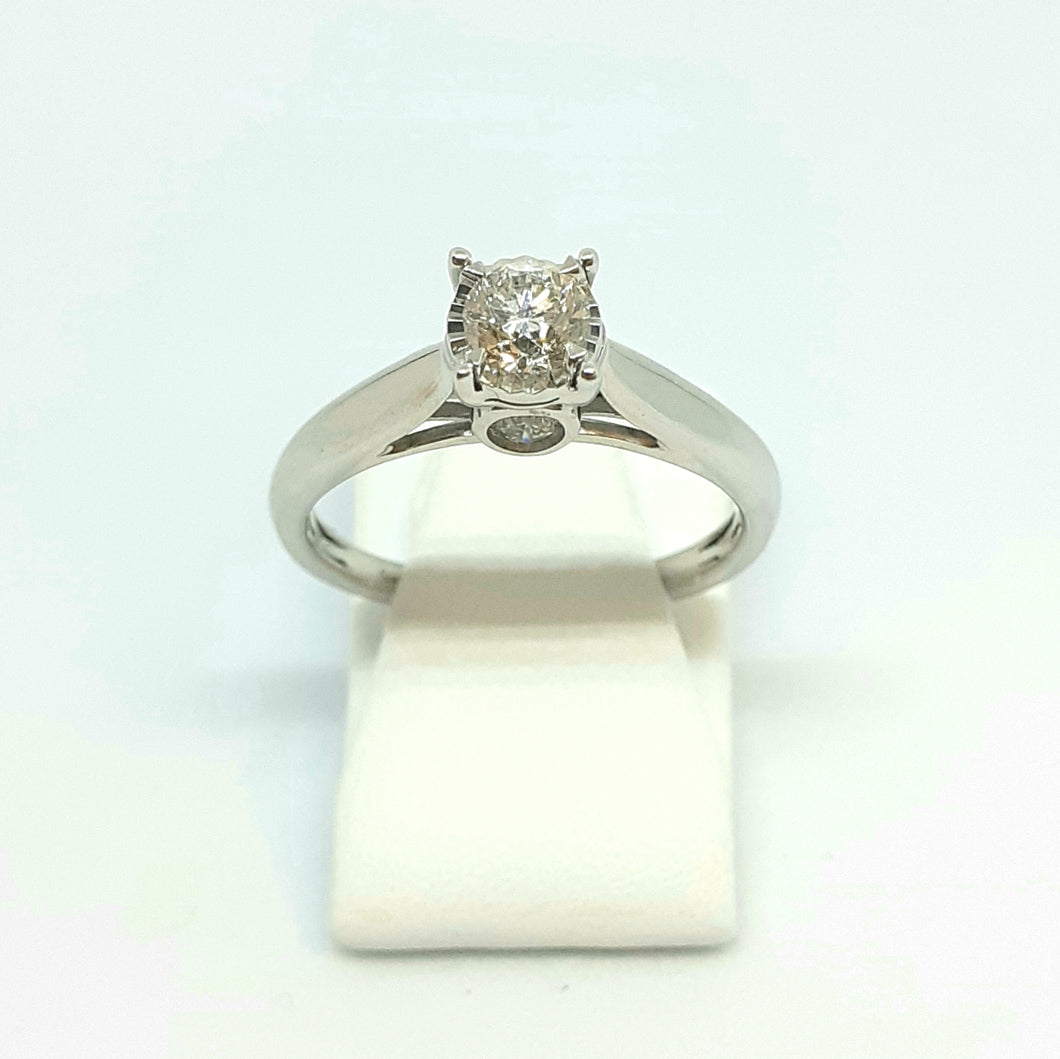 9ct White Gold Diamond Solitaire Ring - Product Code - G606