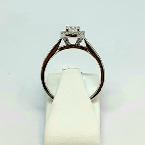 9ct White Gold Diamond Halo Design Ring - Product Code - G519