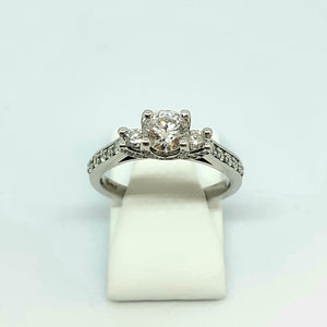 18ct White Gold Hallmarked ONE ONLY Handmade Diamond Ring - Product Code - WX550