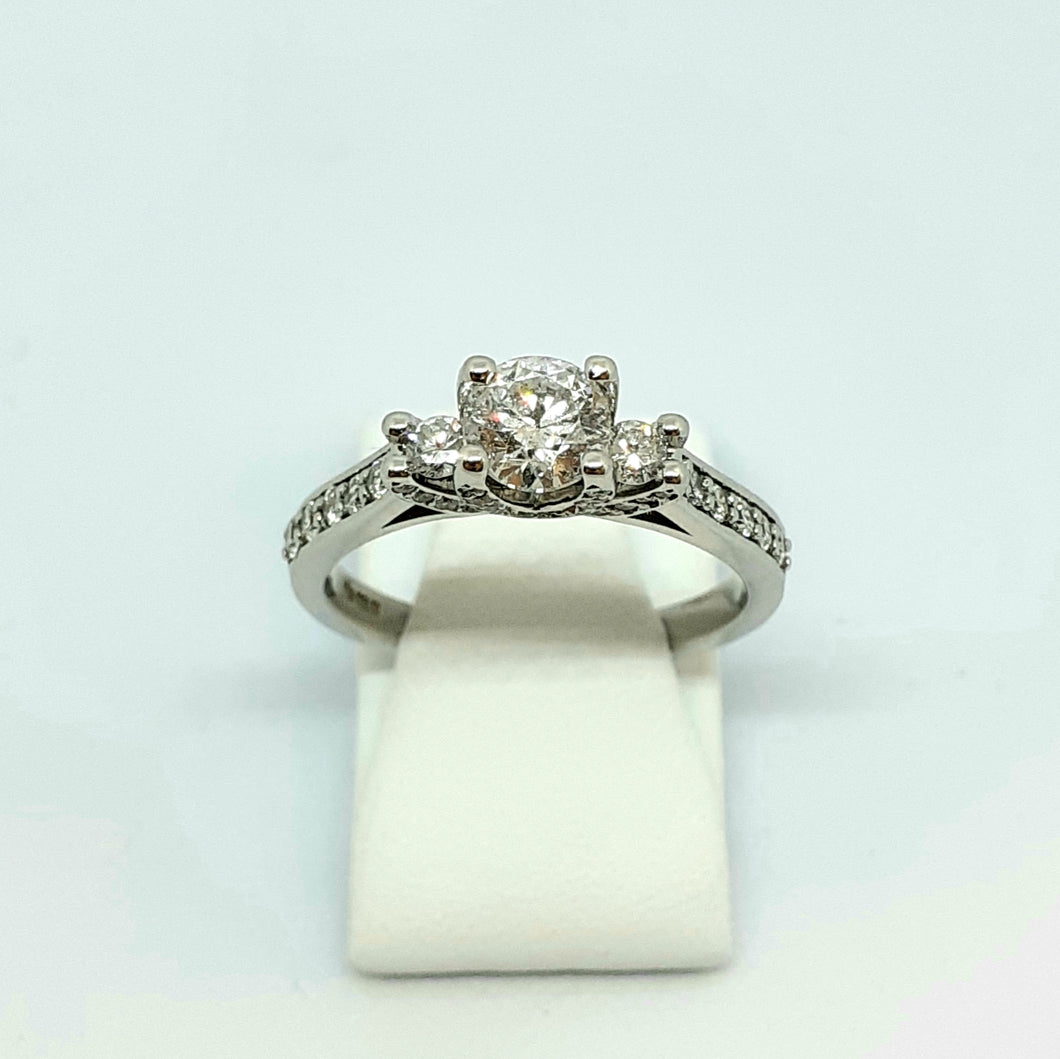 18ct White Gold Hallmarked ONE ONLY Handmade Diamond Ring - Product Code - WX550
