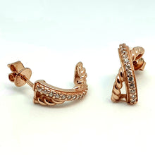 Load image into Gallery viewer, Rose Gold On Silver Hallmarked Earrings - Product Code - J452
