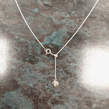 Load image into Gallery viewer, Silver Jade Heart Pendant &amp; Adjustable Slider Chain - M807 &amp; VX805
