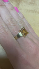 Load and play video in Gallery viewer, Citrine Yellow Gold Emerald Cut Ring - Product Code - AA16
