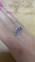 Load and play video in Gallery viewer, Tanzanite &amp; Diamond White Gold Band - Product Code - A893
