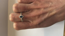 Load and play video in Gallery viewer, Diamond and Sapphire White Gold Designer Ring video
