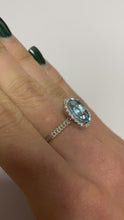 Load and play video in Gallery viewer, Blue Topaz &amp; Diamond White Gold Ring - Product Code - R113
