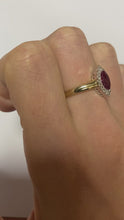Load and play video in Gallery viewer, Ruby &amp; Diamond Yellow Gold Ring - Product Code D57
