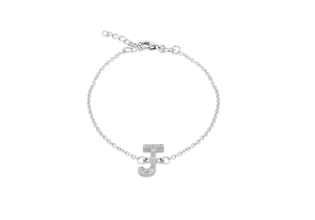 Sterling Silver, Rhodium Plated, Initial 'J' - Product Code - 8.29.3062