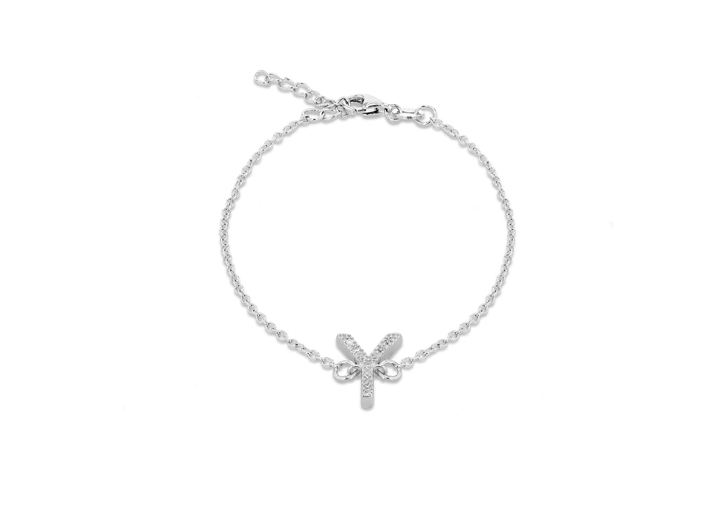 Sterling Silver, Rhodium Plated, Initial 'Y' Bracelet - Product Code - 8.29.3212