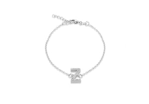 Sterling Silver, Rhodium Plated, Initial 'Z' Bracelet - Product Code - 8.29.3222