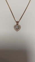 Load and play video in Gallery viewer, Rose Stone Set Heart Pendant &amp; Chain - Product Code - VX267 &amp; L257
