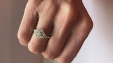 Load and play video in Gallery viewer, Diamond White Gold 9 Stone Ring video
