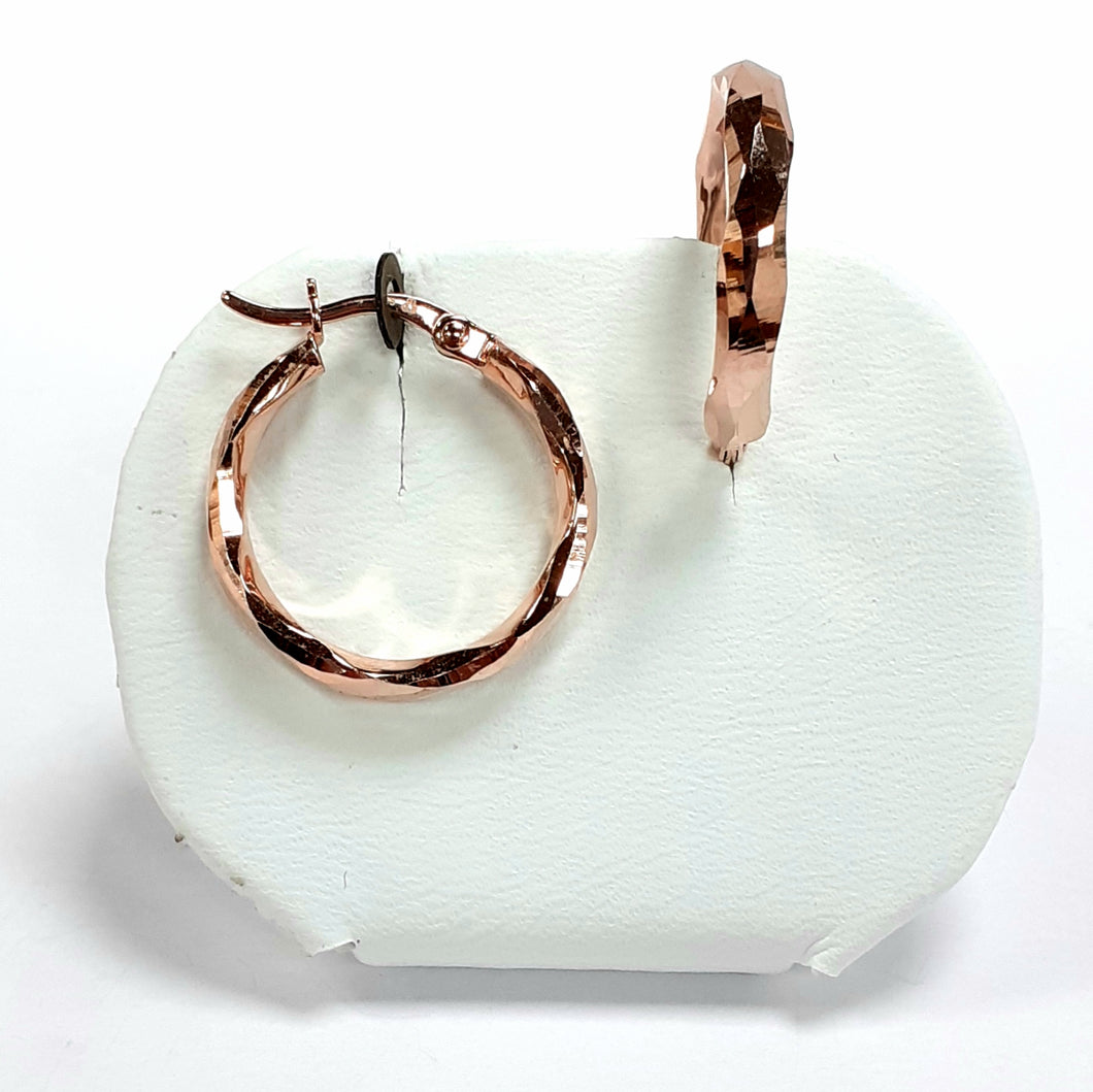 9ct Rose Gold Hallmarked Creole Earrings - Product Code - VX870