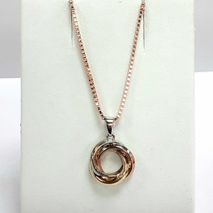 9ct Rose Gold Hallmarked Pendent & Chain - Product Code - U714 / J527