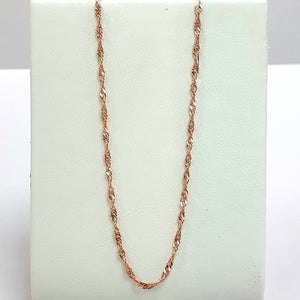 9ct Rose Gold Hallmarked Chain - Product Code - VX76