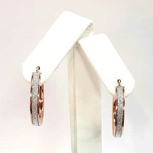 9ct Rose Gold Hallmarked Creole Earrings - Product Code - J568