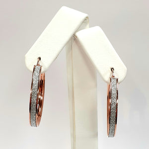 9ct Rose Gold Hallmarked Creole Earrings - Product Code - J57