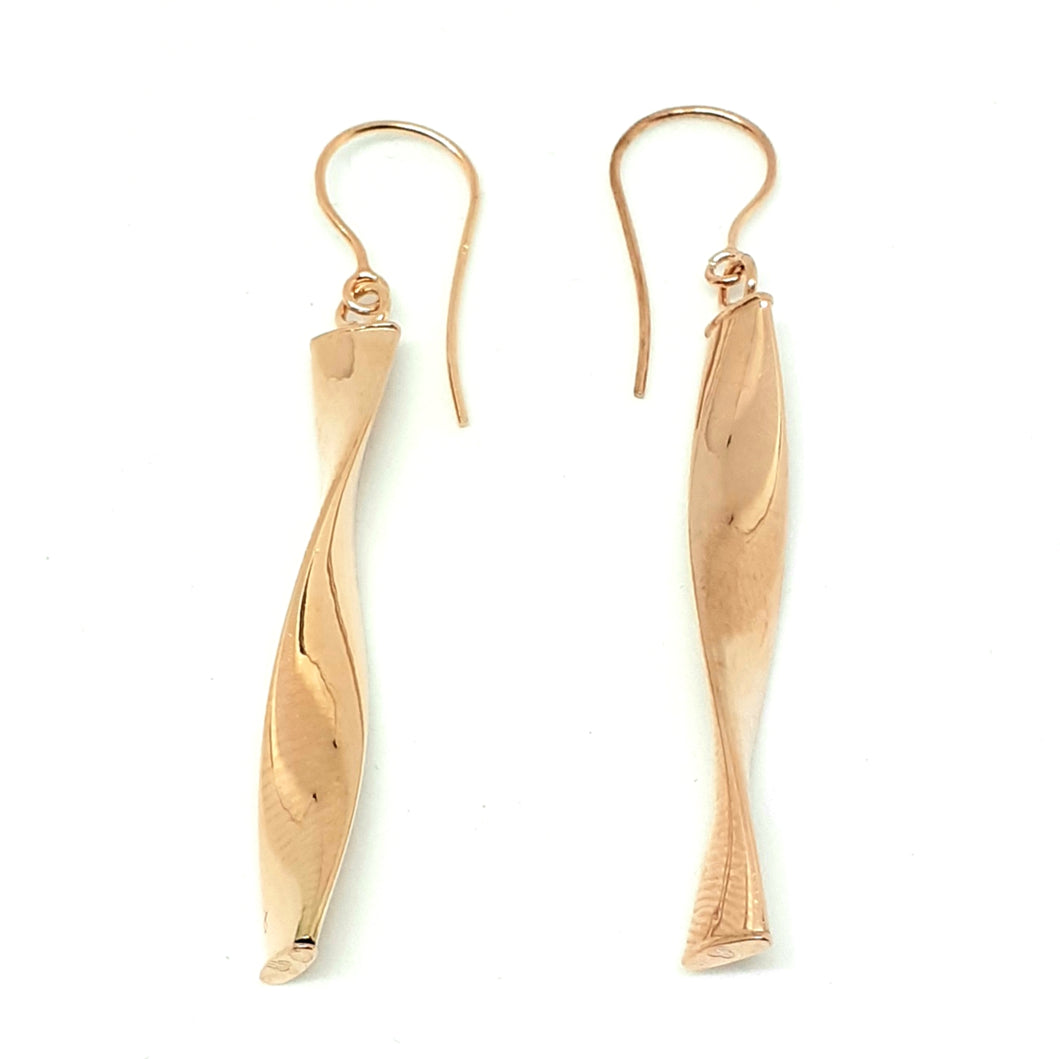 9ct Rose Gold Hallmarked Drop Earrings - Product Code - VX564