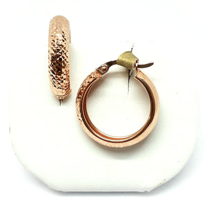 9ct Rose Gold Hallmarked Hoop Earrings - Product Code - VX558