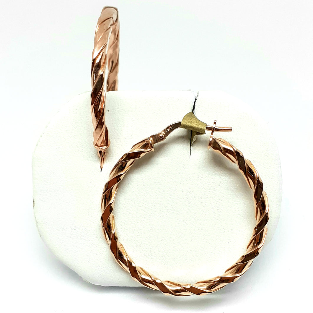 9ct Rose Gold Hallmarked Hoop Earrings - Product Code - VX559