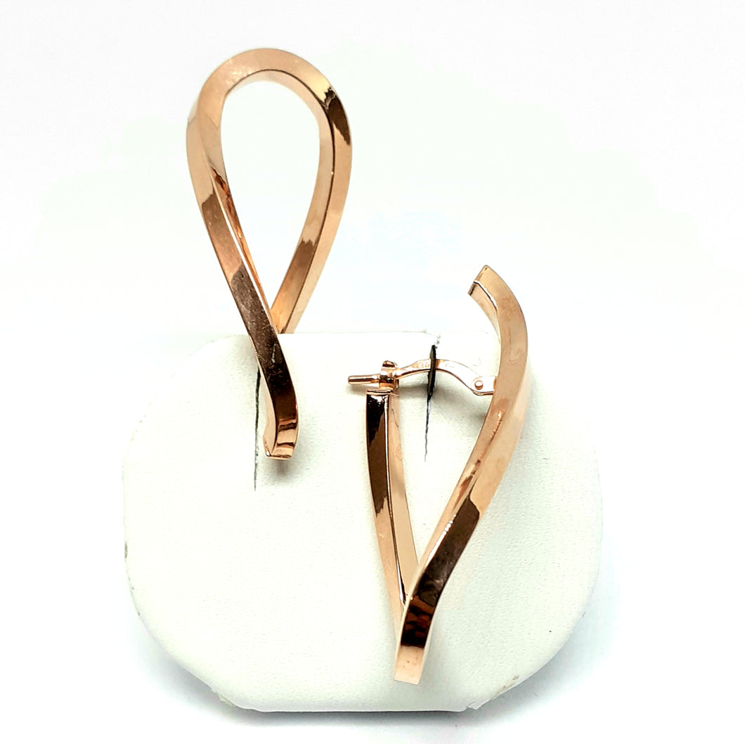 9ct Rose Gold Hallmarked Hoop Earrings - Product Code - VX598