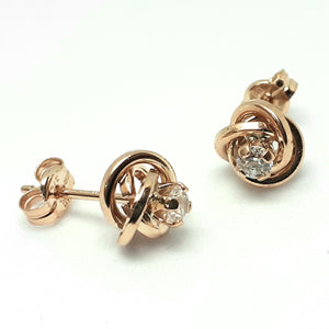 9ct Rose Gold Hallmarked Stud Earrings - Product Code - VX591
