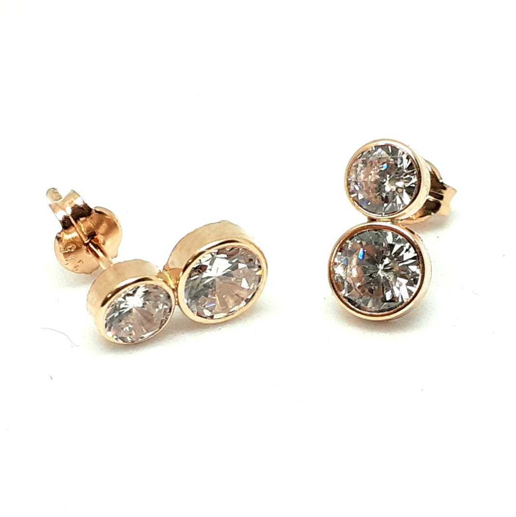 9ct Rose Gold Hallmarked Stud Earrings - Product Code - VX594