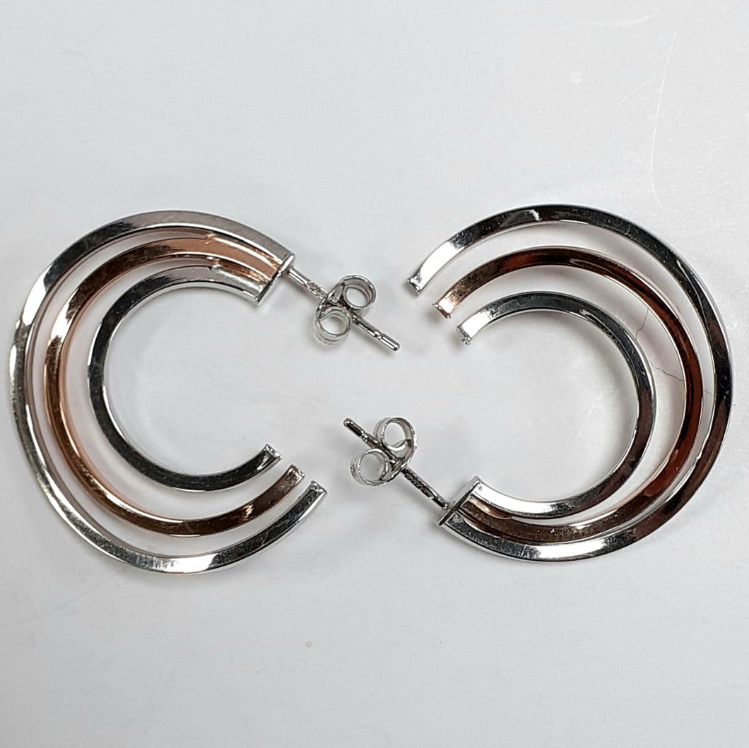 9ct Rose & White Gold Hallmark Earring - Product Code - C748