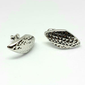 9ct White Gold Hallmarked Earrings - Product Code - VX562
