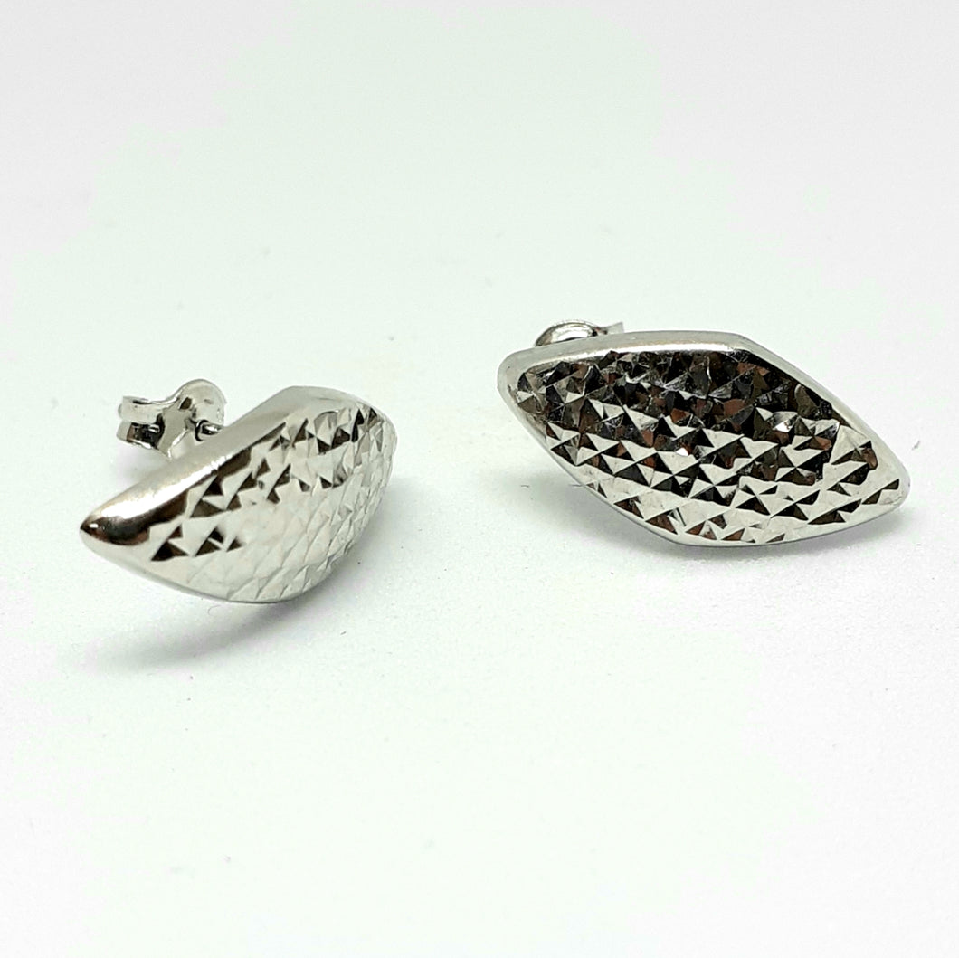 9ct White Gold Hallmarked Earrings - Product Code - VX562