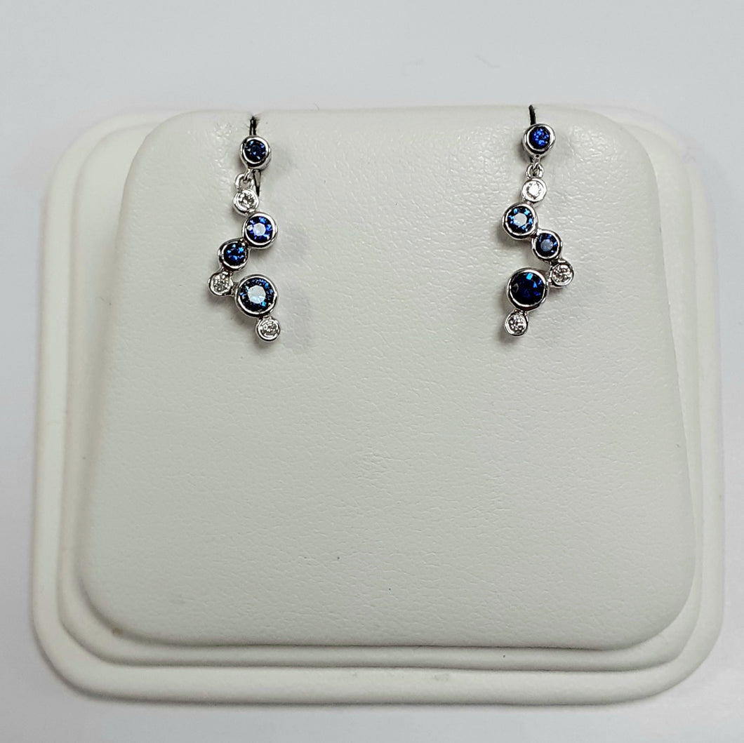 9ct White Gold Hallmarked Stone Set Earrings - Product Code - AA25