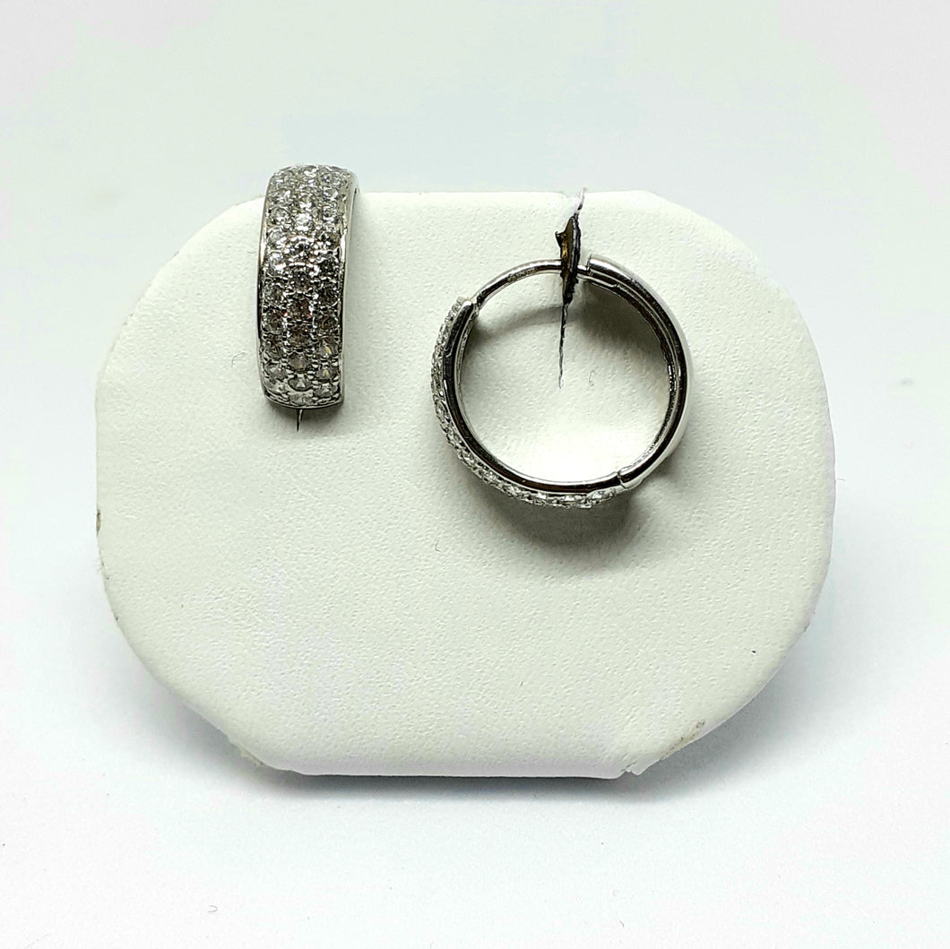 9ct White Gold Hallmarked Stone Set Earrings - Product Code - VX567