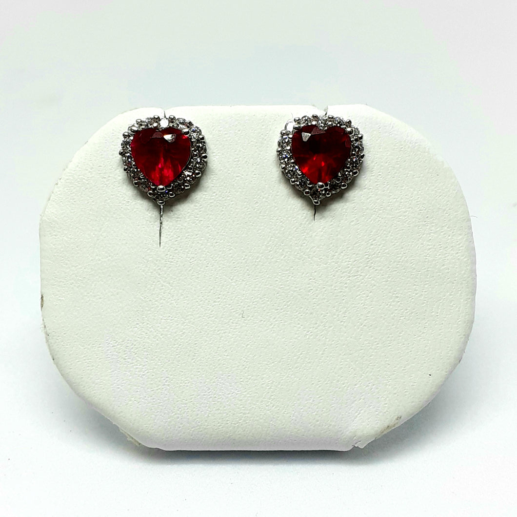 9ct White Gold Hallmarked Stone Set Earrings - Product Code - VX585