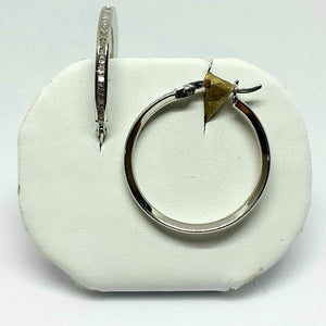 9ct White Gold Hallmarked Stone Set Earrings - Product Code - VX597