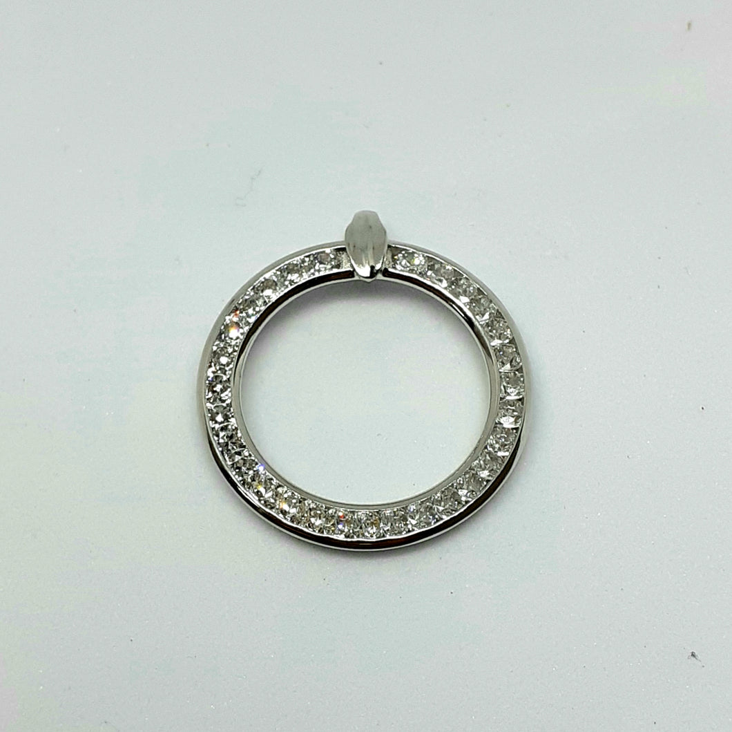 9ct White Gold Hallmarked Stone Set Pendant - Product Code - VX611