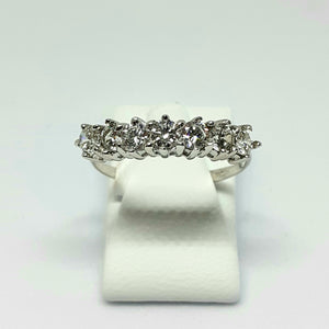 9ct White Gold Hallmarked Stone Set Ring - Product Code - VX622