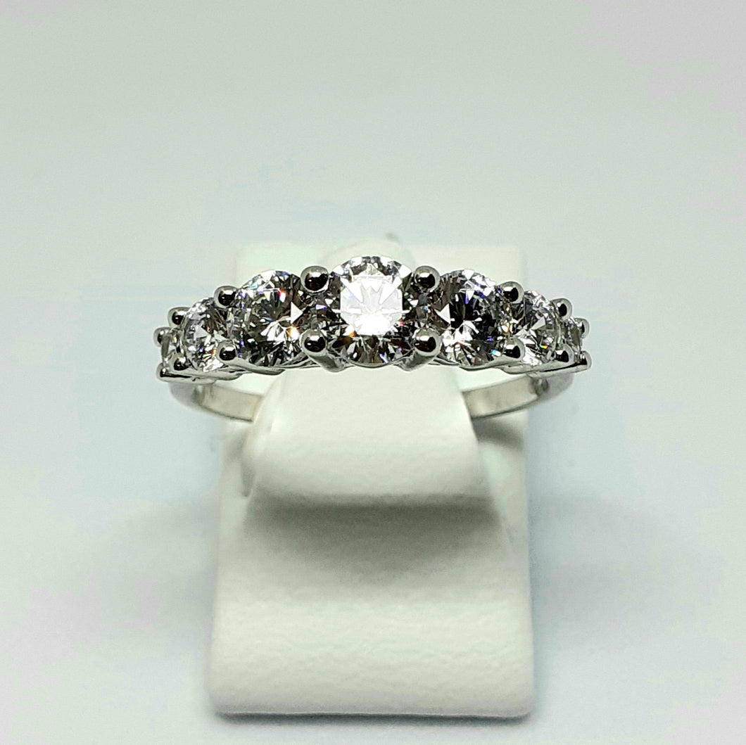 9ct White Gold Hallmarked Stone Set Ring - Product Code - VX626
