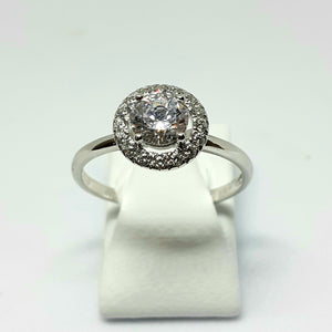 9ct White Gold Hallmarked Stone Set Ring - Product Code - VX628