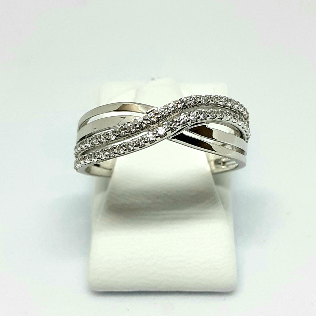 9ct White Gold Hallmarked Stone Set Ring - Product Code - VX629