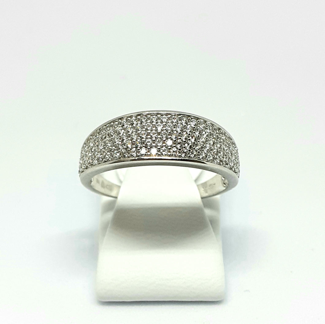 9ct White Gold Hallmarked Stone Set Ring - Product Code - VX631