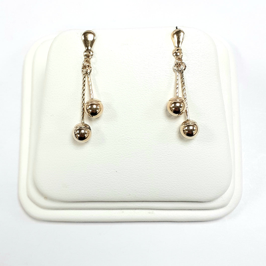 9ct Yellow Gold Hallmark Drop Earrings - Product Code - J588