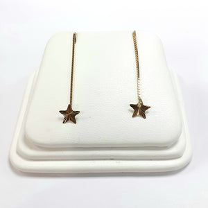 9ct Yellow Gold Hallmark Drop Earrings - Product Code - VX119