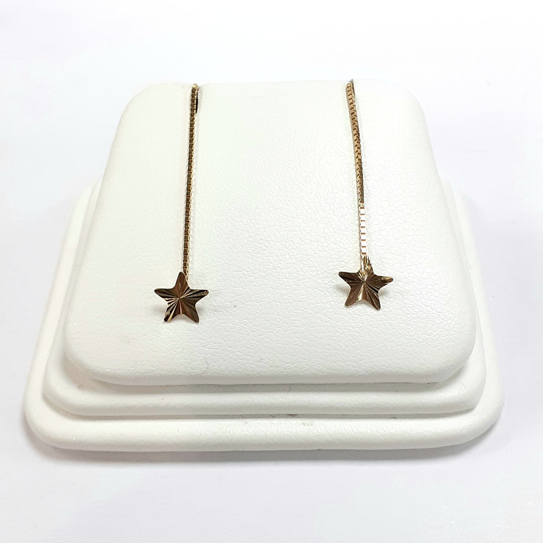9ct Yellow Gold Hallmark Drop Earrings - Product Code - VX119