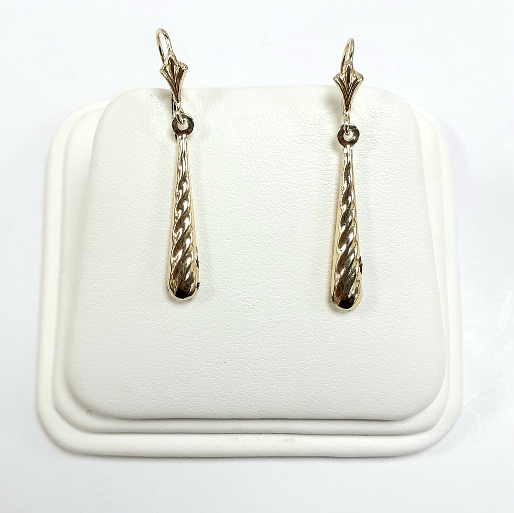 9ct Yellow Gold Hallmark Drop Earrings - Product Code - VX28