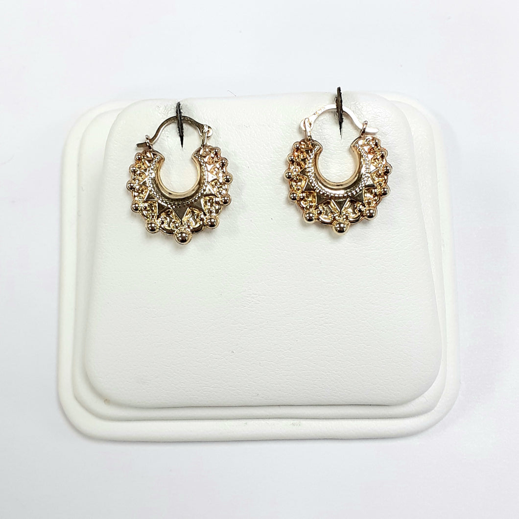 9ct Yellow Gold Hallmarked Creole Earring - Product Code - J179