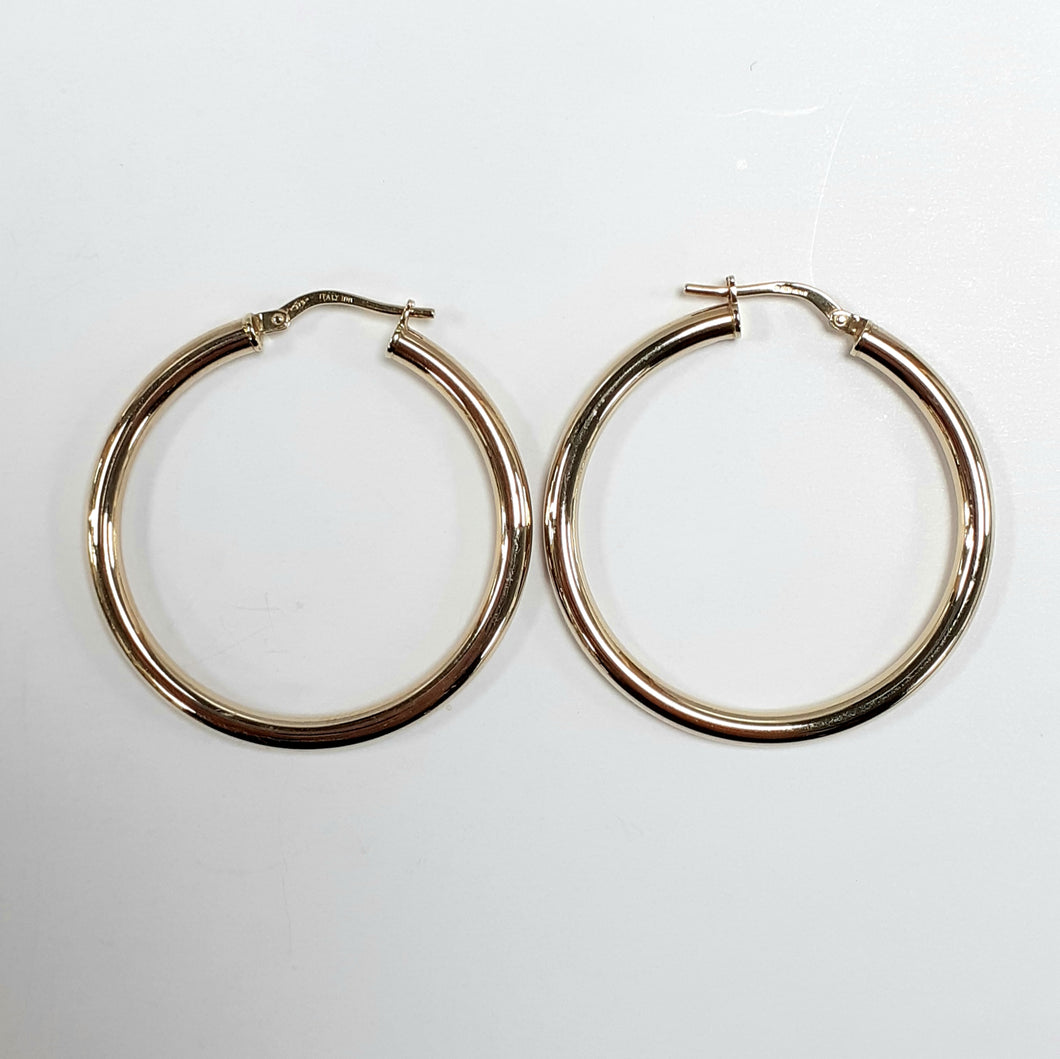 9ct Yellow Gold Hallmarked Creole Earring - Product Code - VX115