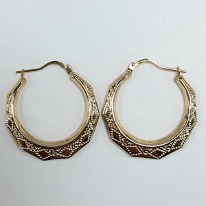 9ct Yellow Gold Hallmarked Creole Earring - Product Code - VX11